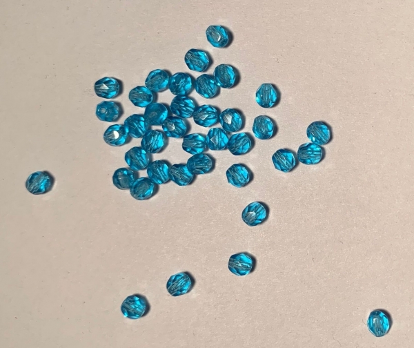 Facettenperlen firepolish, aquamarine